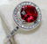 2 CT Ruby & White Topaz 925 Solid Sterling Silver Ring