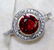 2 CT Ruby & White Topaz 925 Solid Sterling Silver Ring - 2