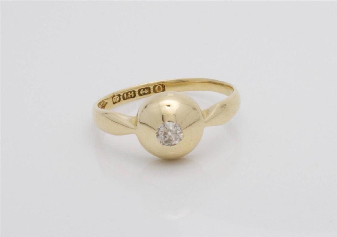 Antique Diamond Engagement Ring European made 18K Gold (1 of 4)