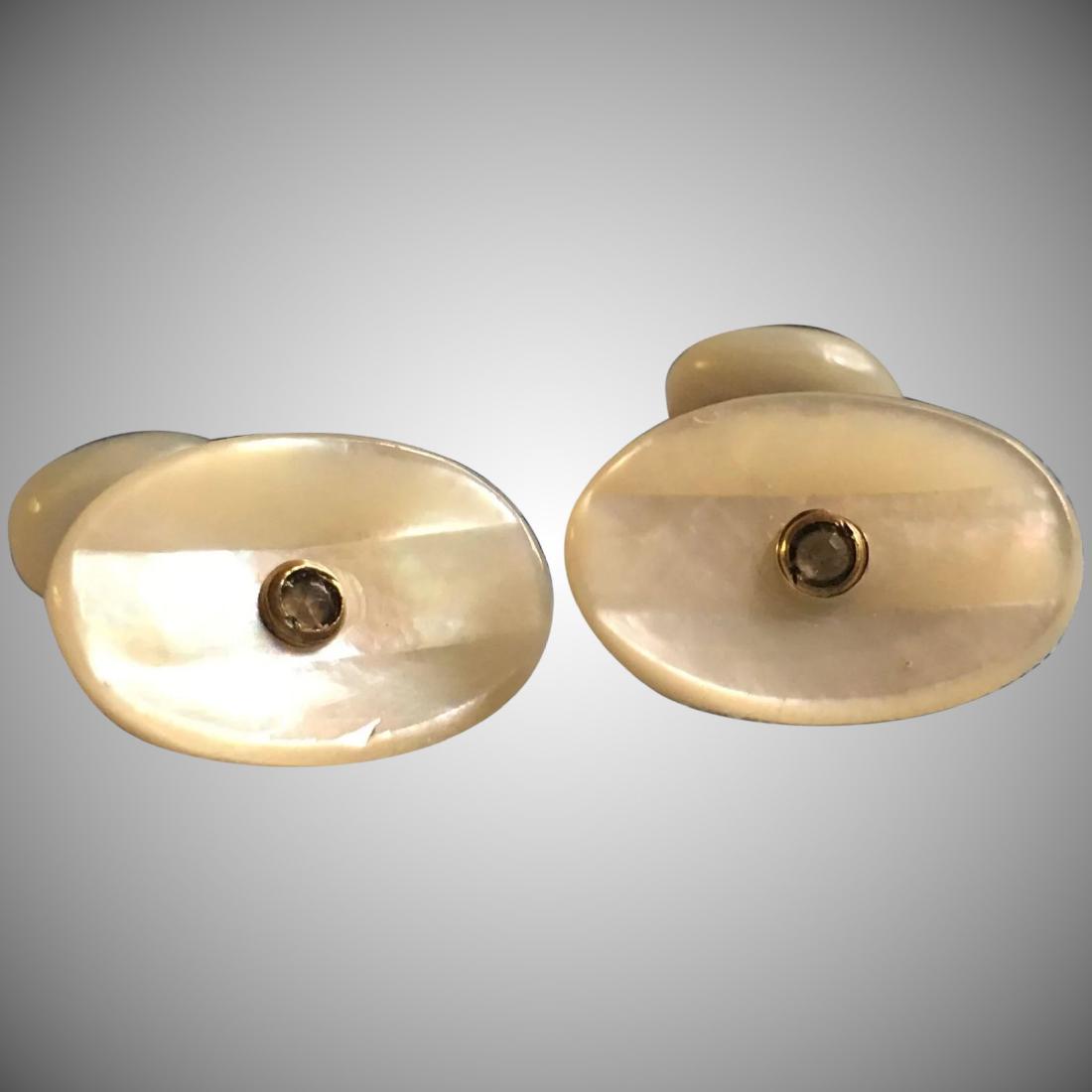 Antique Edwardian Mother of Pearl and rolled gold cuff (1 of 6)