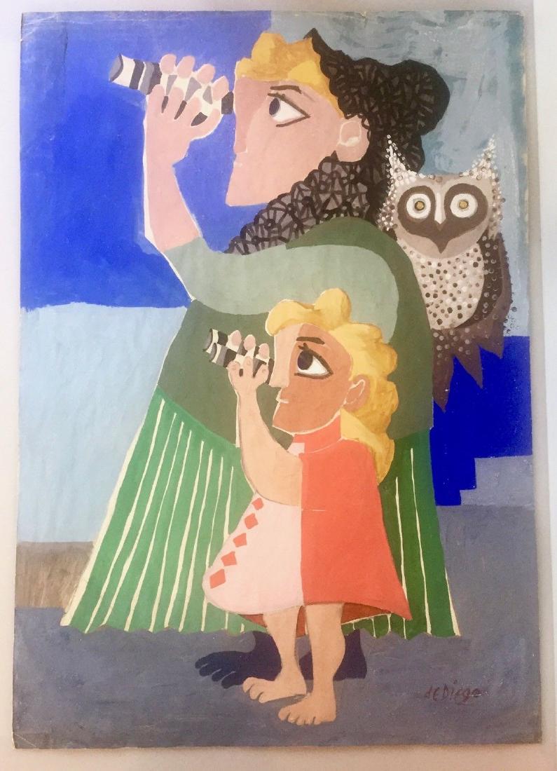 Original Julio De Diego Painting Mother Daughter with (1 of 9)