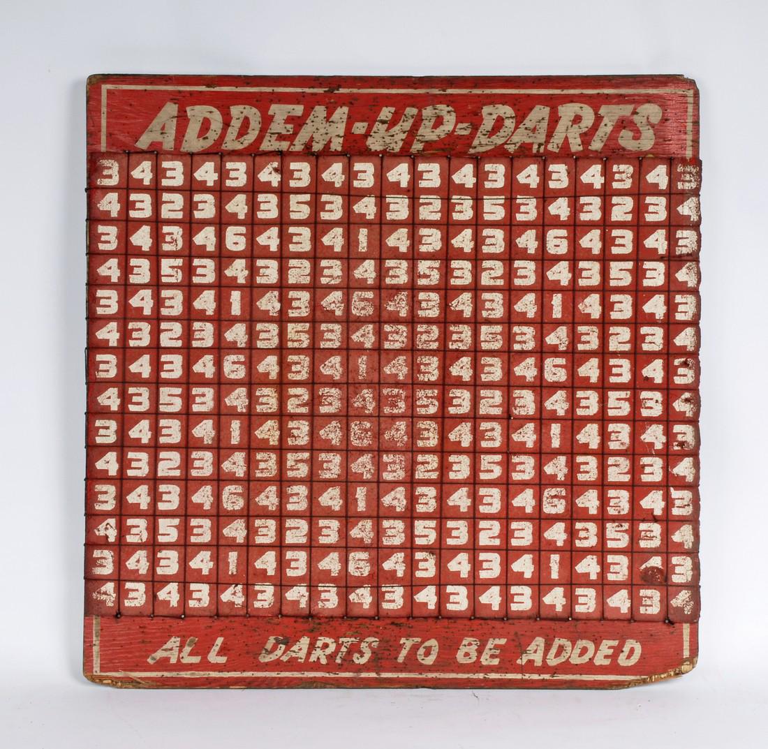 Painted Carnival or Circus 'Addem-Up-Darts' Board (1 of 4)