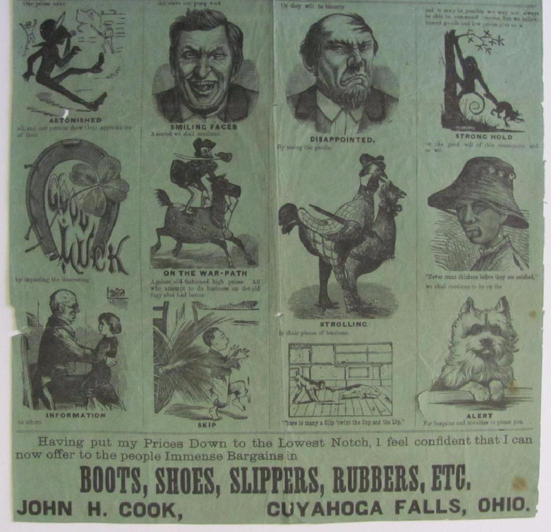 ca. 1890 FUN BROADSIDE for JOHN H COOK Cuyahoga Falls (1 of 3)