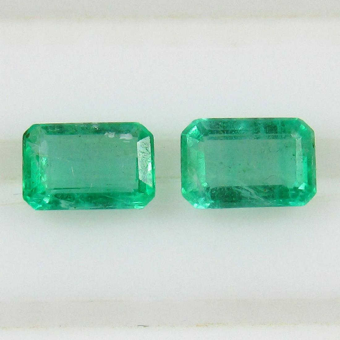 1.10 Ct Genuine Loose Zambian Emerald Octagon Pair (1 of 2)