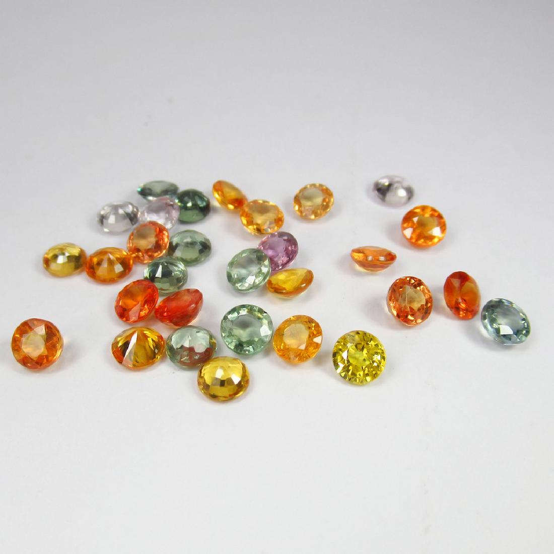 19.29 Ctw Natural 30 Loose Fancy Sapphires Round cut (1 of 2)