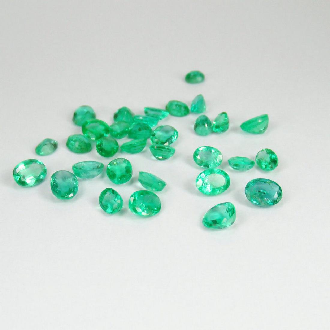 7.68 Ct Genuine 32 Loose Zambian Emeralds Oval Luster (1 of 4)
