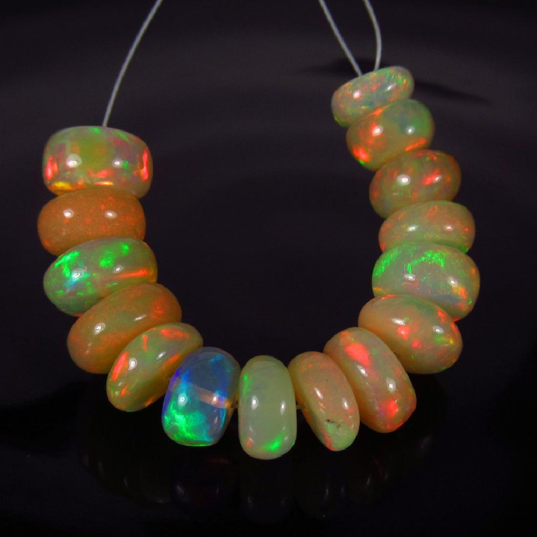 17.45 Ct Genuine 15 loose Drilled Fire Opal Beads for (1 of 5)