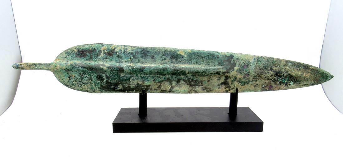 Ancient Greek Bronze Hoplite Sword on Stand (1 of 3)