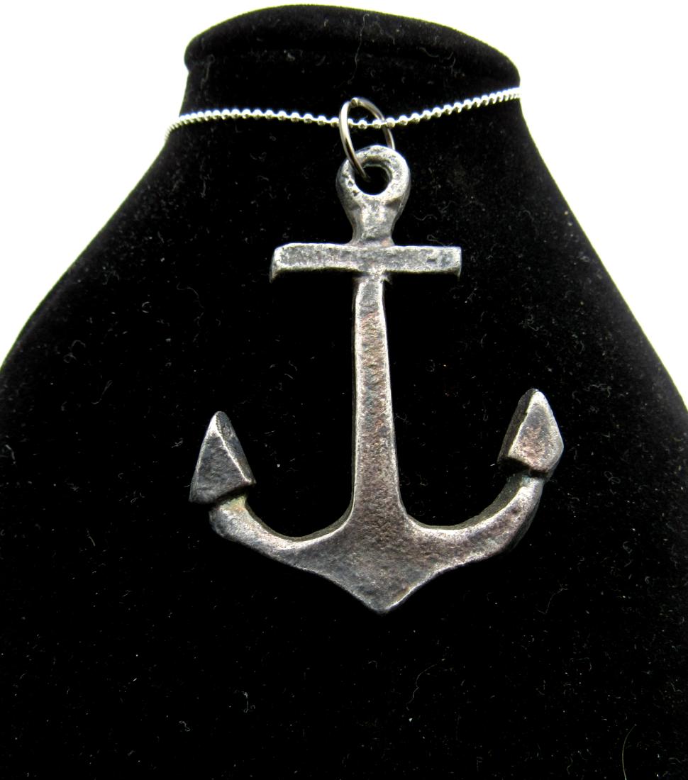 Post-Medieval Pewter Sailor's Anchor Pendant (1 of 2)