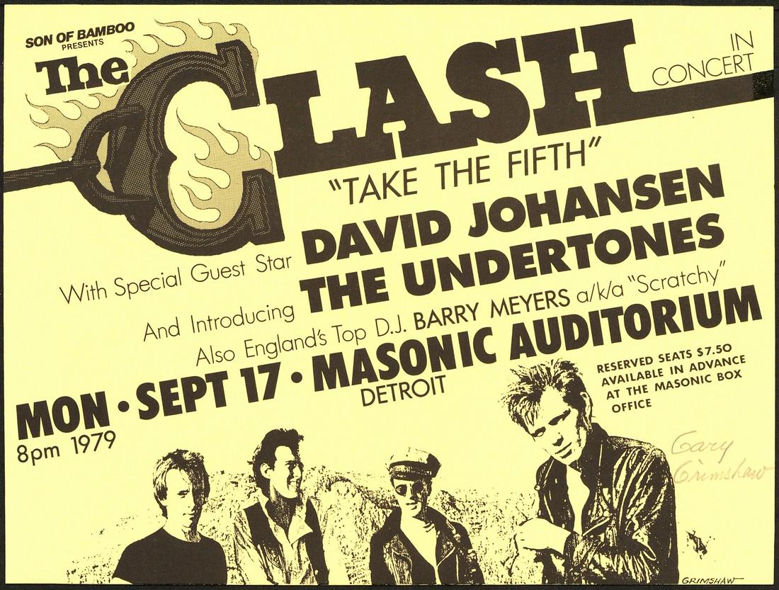 Very Rare Signed  1979 Clash Detroit Handbill (1 of 1)
