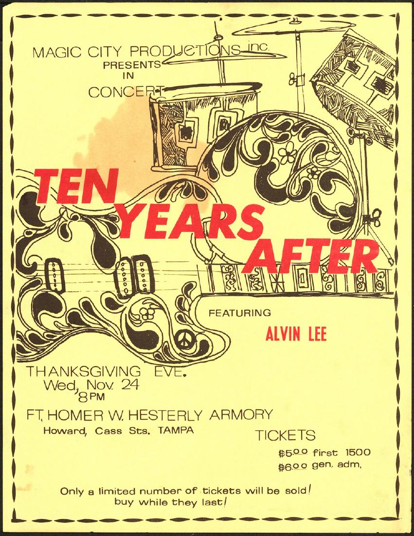 Rare 1971 Ten Years After Tampa Handbill (1 of 1)