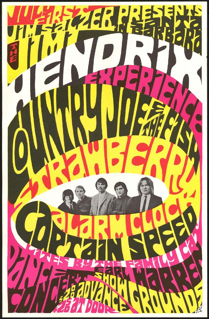 Beautiful Jimi Hendrix Earl Warren Showgrounds Poster (1 of 1)