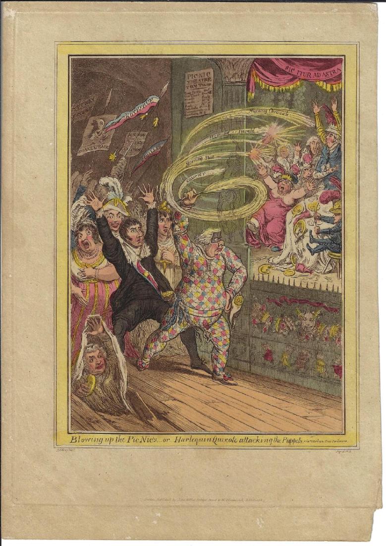 1820 James Gillray Political Cartoon Handcolored (1 of 1)