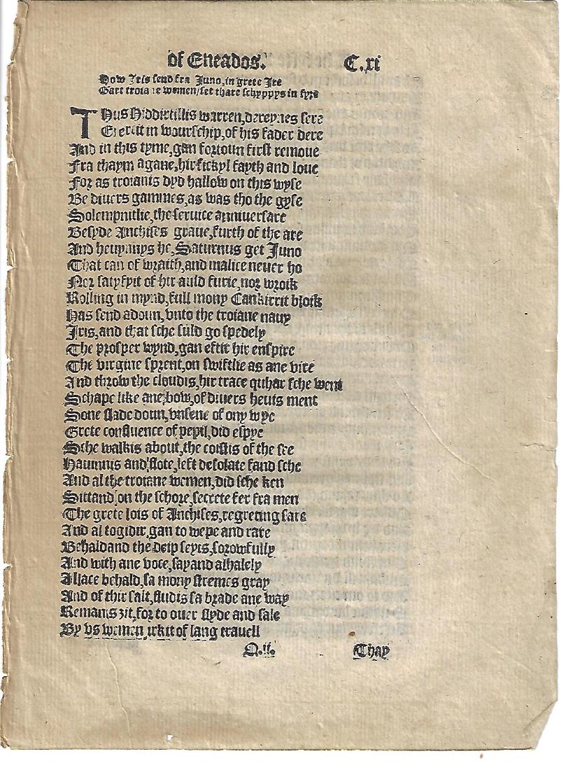 1553 Leaf Virgil Aeneid in English (1 of 2)