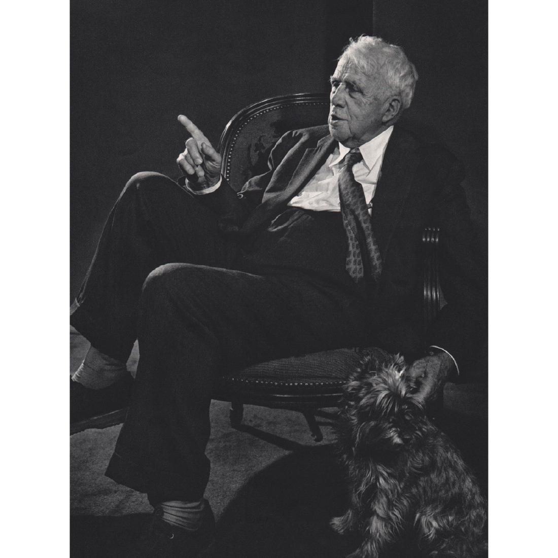 YOUSUF KARSH - Robert Frost: Artist: YOUSUF KARSH Print Title: Robert Frost Medium: Sheet-Fed Gravure Printing Date: 1974 Printed in Switzerland Image size approx. 7.5 X 10 inches Yousuf Karsh(1908-2002) was an Armenian-Canadian 