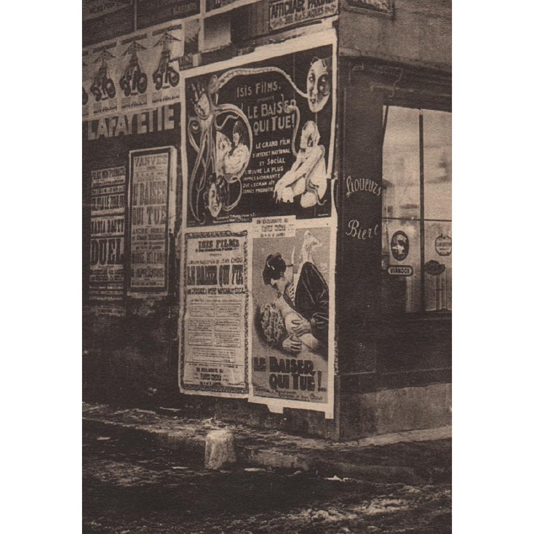 ANDRE KERTESZ - The Kiss that Kills: Artist: ANDRE KERTESZ Print Title: The Kiss that Kills Medium: Sheet-Fed Gravure Printing Date: 1929 Printed in France Image size approx. 3.25 x 4.5 inches Andre Kertesz(1894-1985) born Kertesz Andor,