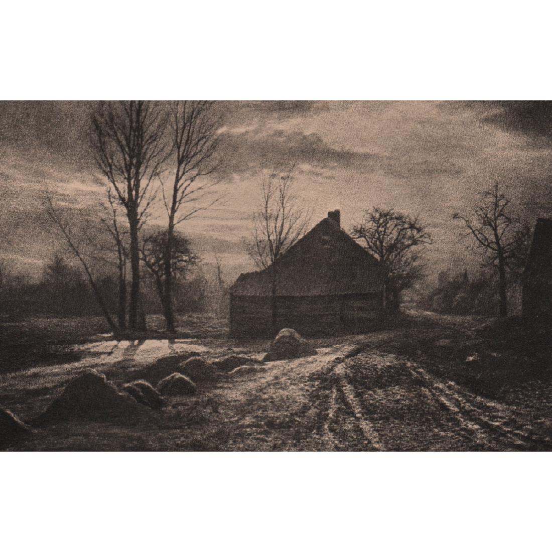 LEONARD MISONNE - At Sunset: Artist: LEONARD MISONNE Print Title: At Sunset Medium: Sheet-fed Gravure Printing Date: 1905 Printed in United Kingdom Image Size: 5.5 x 3.5 inches Leonard Misonne (1870-1943) was a Belgian photograph