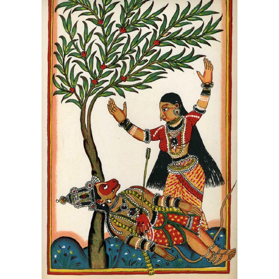 Hindu - Death of Bali - Color Lithograph (1 of 1)