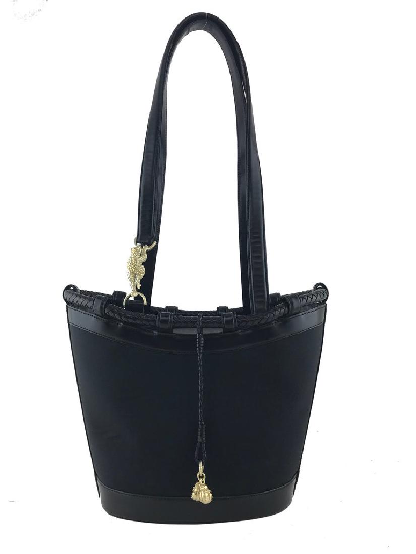 Barry Kieselstein-Cord Woven Nylon Leather Bucket Bag (1 of 16)