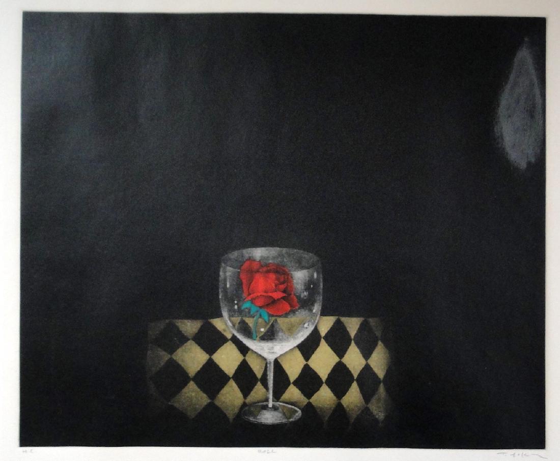 Tomoe Yokoi Mezzotint Rose: Artist: Yokoi, Tomoe Title: Rose Medium: Mezzotint Size/Format: 10.75 x13" plate, 26 x 28" framed Please note that this lot has a confidential reserve. When you leave a bid in advance of the auction,