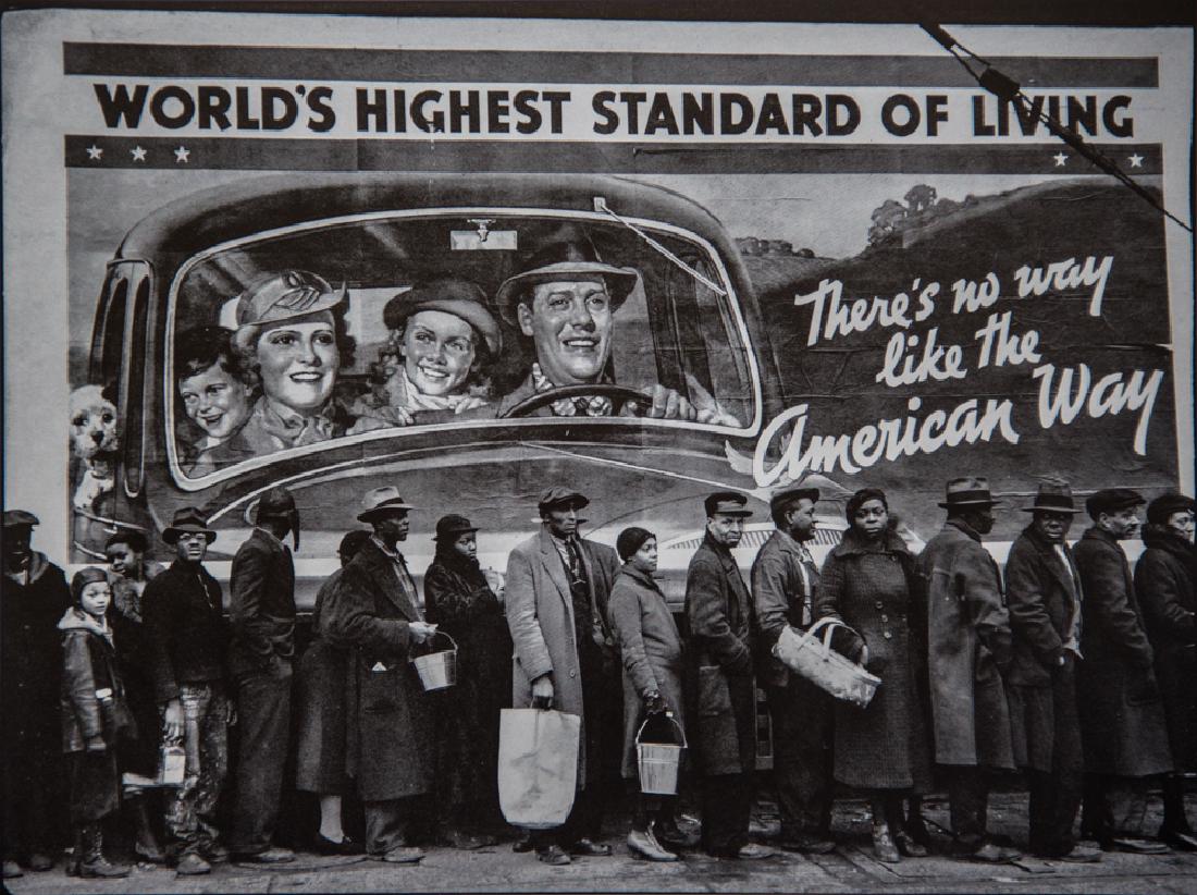 MARGARET BOURKE-WHITE - The Louisville Flood, 1937: Artist: Bourke-White, Margaret Title: The Louisville Flood, 1937 Medium: Sheet Fed Gravure, 1967, USA Dimensions: 8.15x6" Heat Wax Mounted on 11x14" Conservation Board Margaret Bourke-White (1904-1971