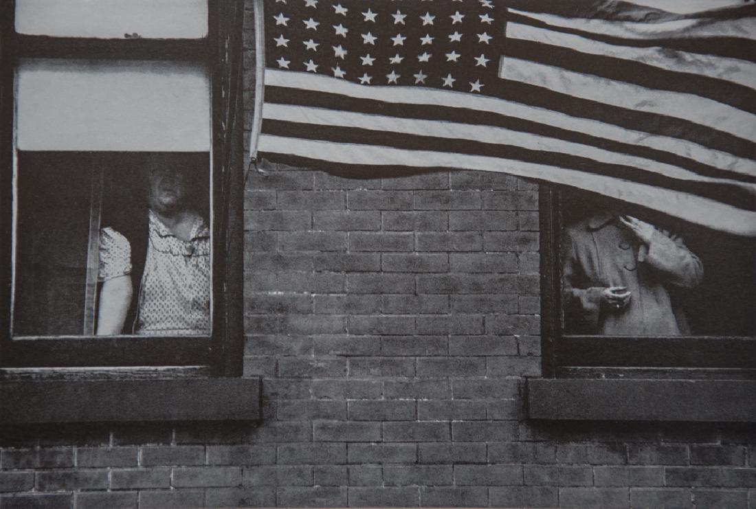 ROBERT FRANK - Parade, Hoboken, New Jersey, 1955: Artist: Frank, Robert Title: Parade, Hoboken, New Jersey, 1955 Medium: Sheet Fed Gravure, 1967, USA Dimensions: 8.75x5.75" Heat Wax Mounted on 11x14" Conservation Board Robert Frank (b. 1924) is an Am