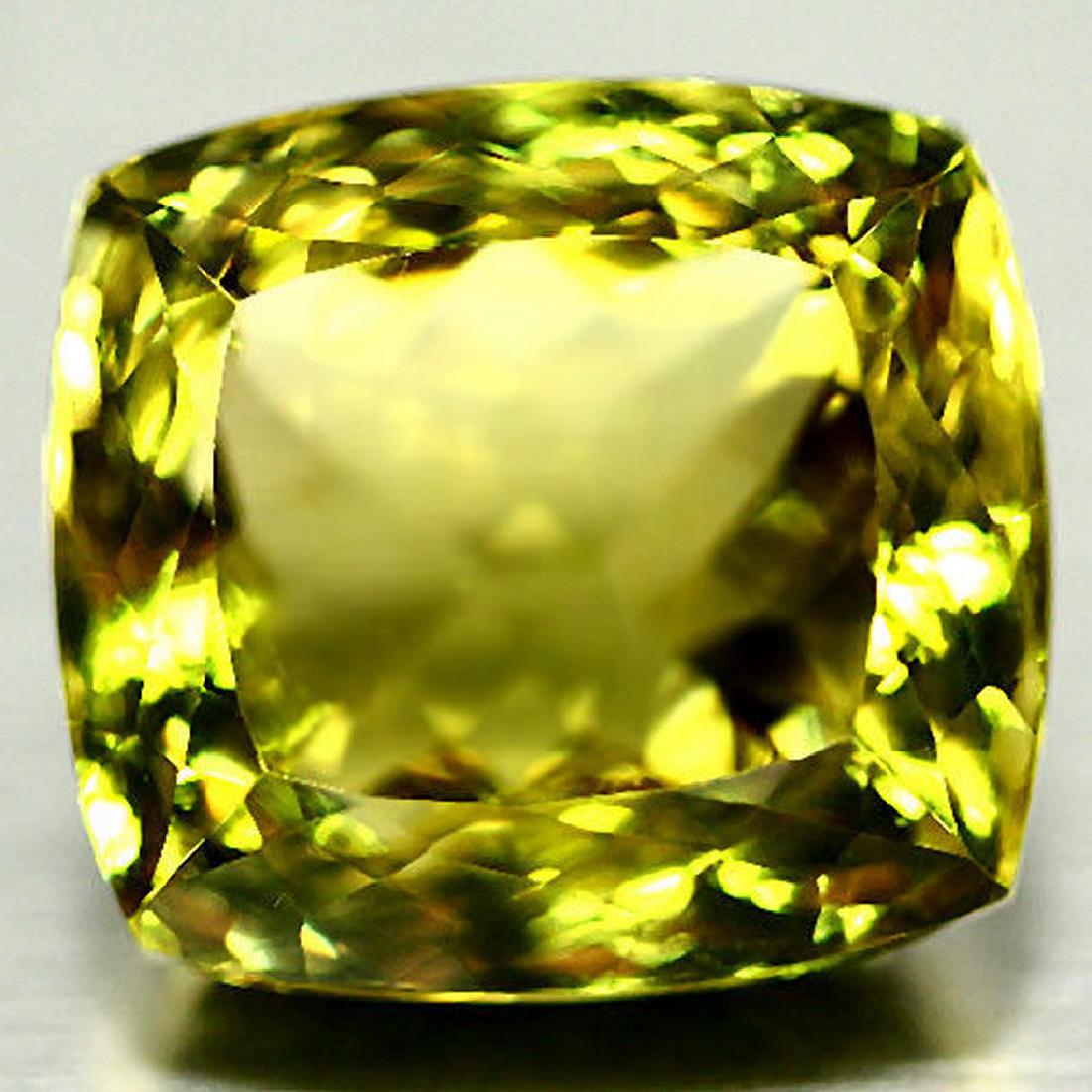 30.83 CT NATURAL LEMON YELLOW QUARTZ CUSHION: Item: 30.83 CT NATURAL LEMON YELLOW QUARTZ CUSHION Carat Weights: Weight: 30.83 CT. Size/Dimensions: Size: 16.8 X 18.3 X 13.9 mm. Additional Information: Quantity: 1 PC Shape: CUSHIONColor: LEMON YELL