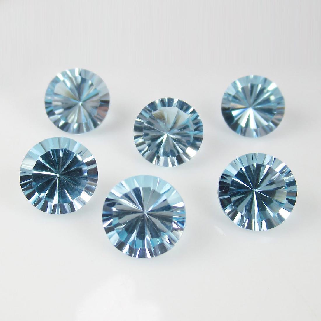 13.91 Ctw Natural 6 Loose Round "Diamond Cut" Baby Blue (1 of 2)