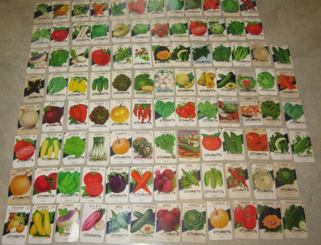 100 Vintage 1940's-70's Vegetable Seed Packets (1 of 6)