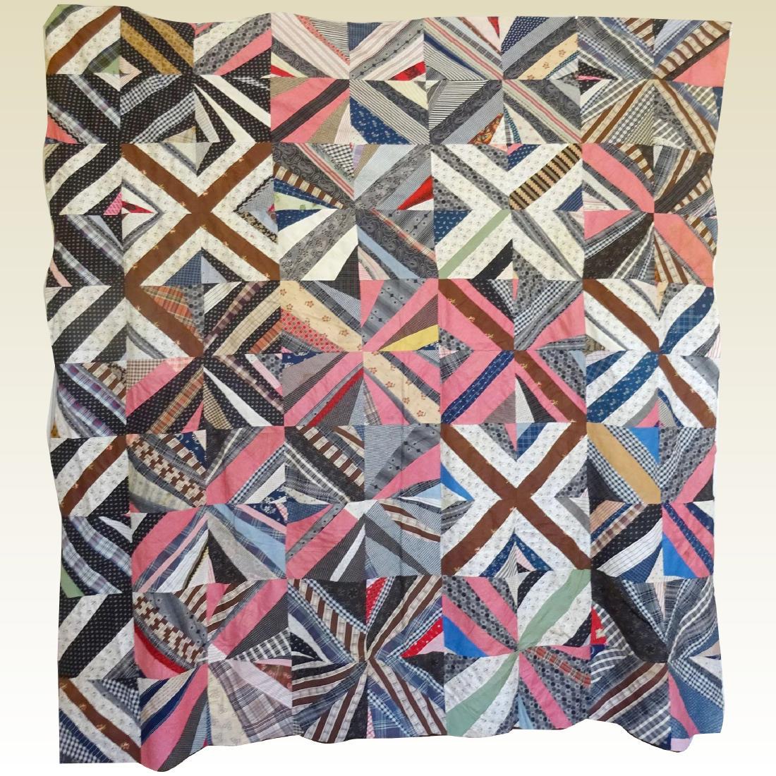 1860's Quilt Top - String Pieced Unused (1 of 9)