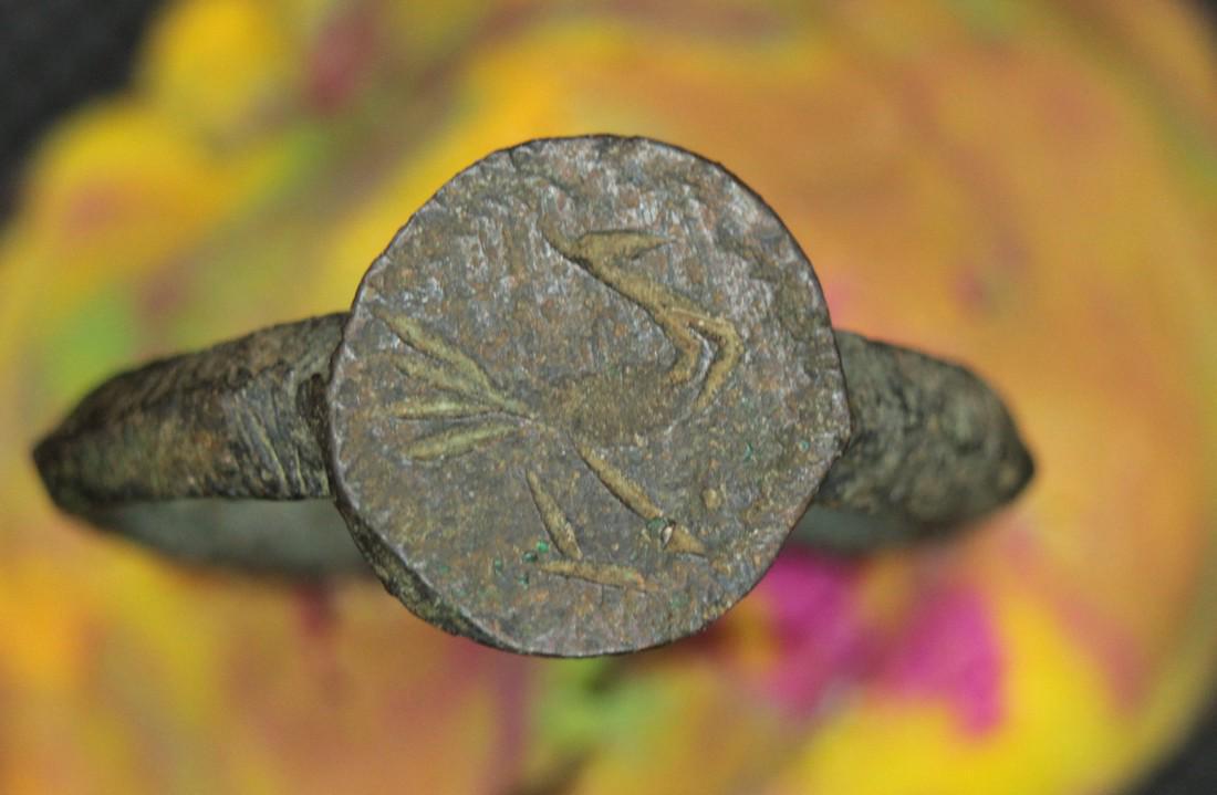 Early Medieval Bronze Ring With Bird (1 of 5)