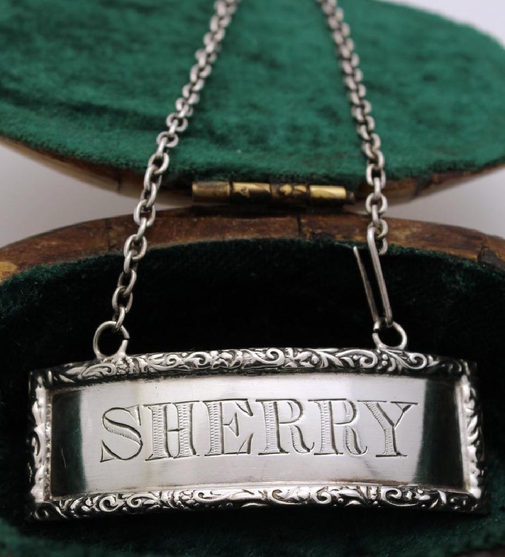 Antique Sterling Sherry Liquor Decanter Label JB (1 of 3)