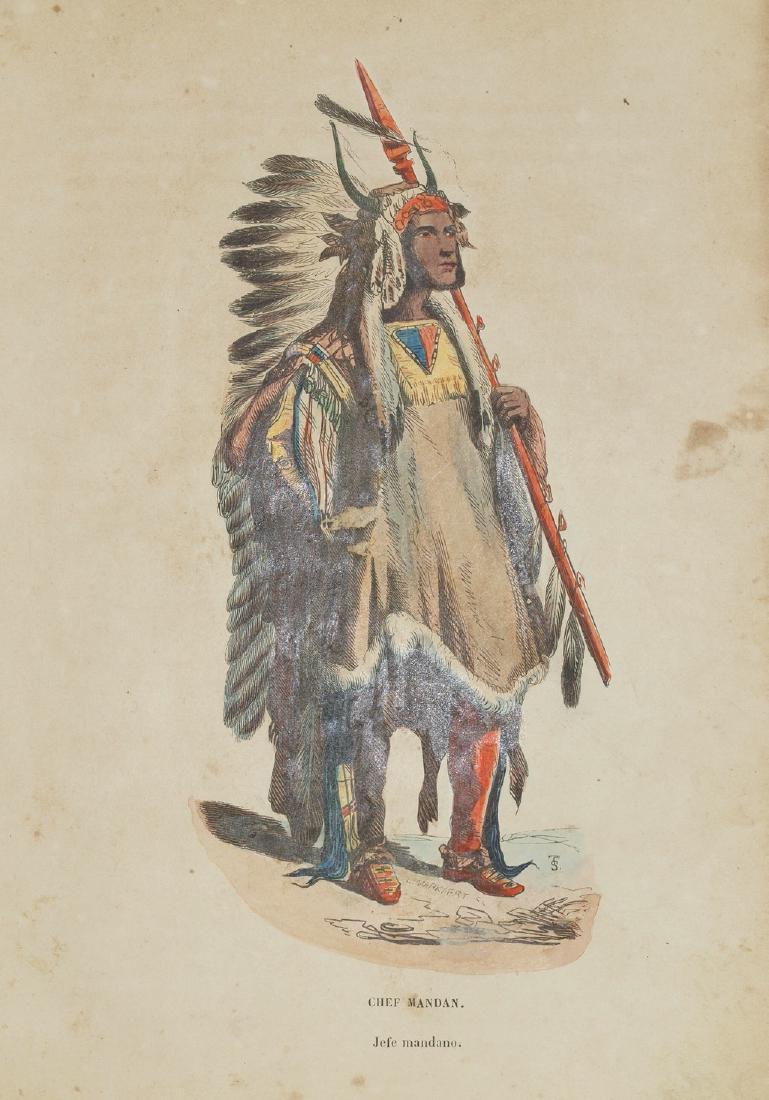 Print painted by hands featuring some Mandan Indian, a (1 of 2)