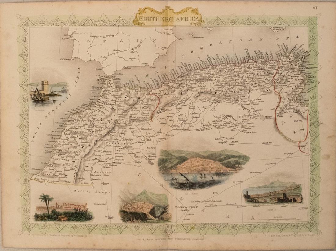 1851 Tallis Map of North Africa -- Northern Africa: Title/Content of Map: 1851 Tallis Map of North Africa -- Northern Africa Date: 1851, London Cartographer: J Tallis Size: 10 x 12.4 in. A very nice map of North Africa, including Tunisia, Algeria and M