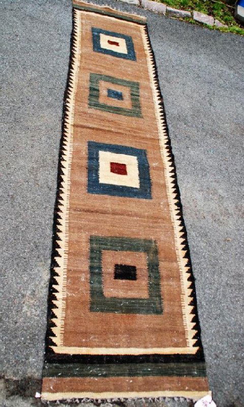 Vintage Afghan Camel Hair Runner Rug 9.6x 2.2 (1 of 4)