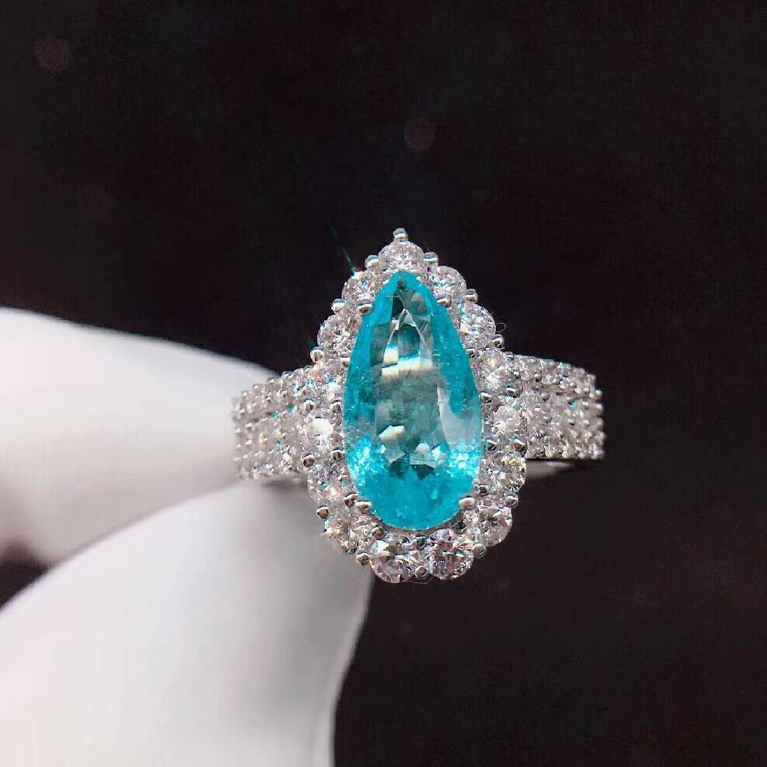 5.6ct Paraiba Tourmaline Ring in 18kt White Gold (1 of 5)