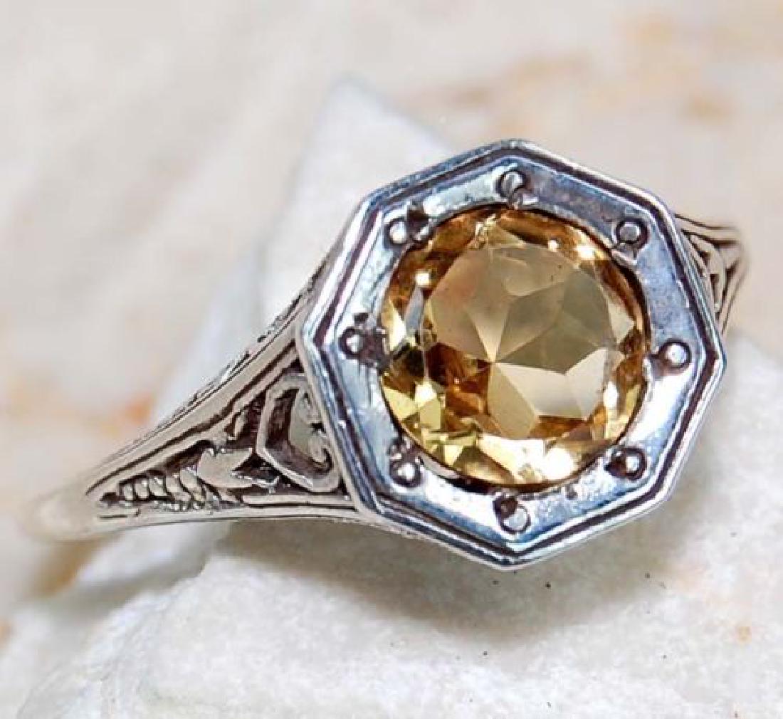 1CT Citrine 925 Solid Sterling Silver Edwardian Style: 1CT Citrine 925 Solid Sterling Silver Edwardian Style Ring Gemstone: Citrine Total Carat Weight (TCW): 1 Ring Size: 6 silver RING Base Metal: Sterling Silver, 925 parts per 1000 Metal: Sterling Silver