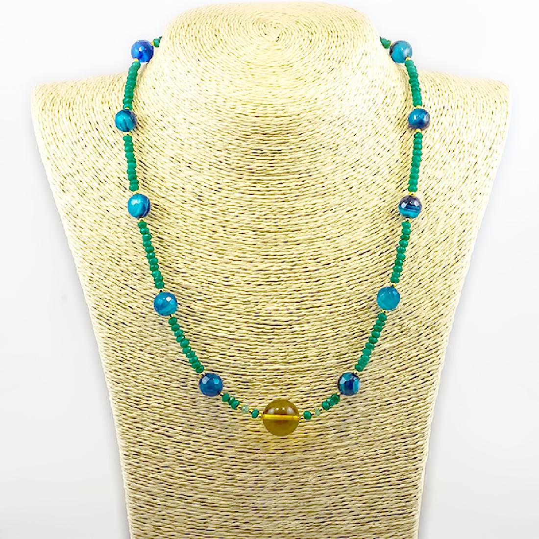 Emerald Green and Sea Blue Necklace with Emeralds and (1 of 4)
