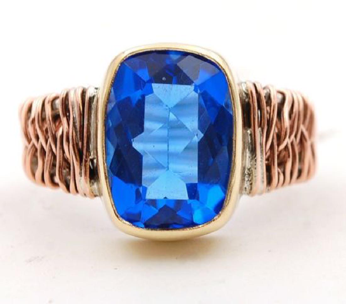 4CT Three Tone- Sapphire 925 Solid Sterling Silver Ring (1 of 2)