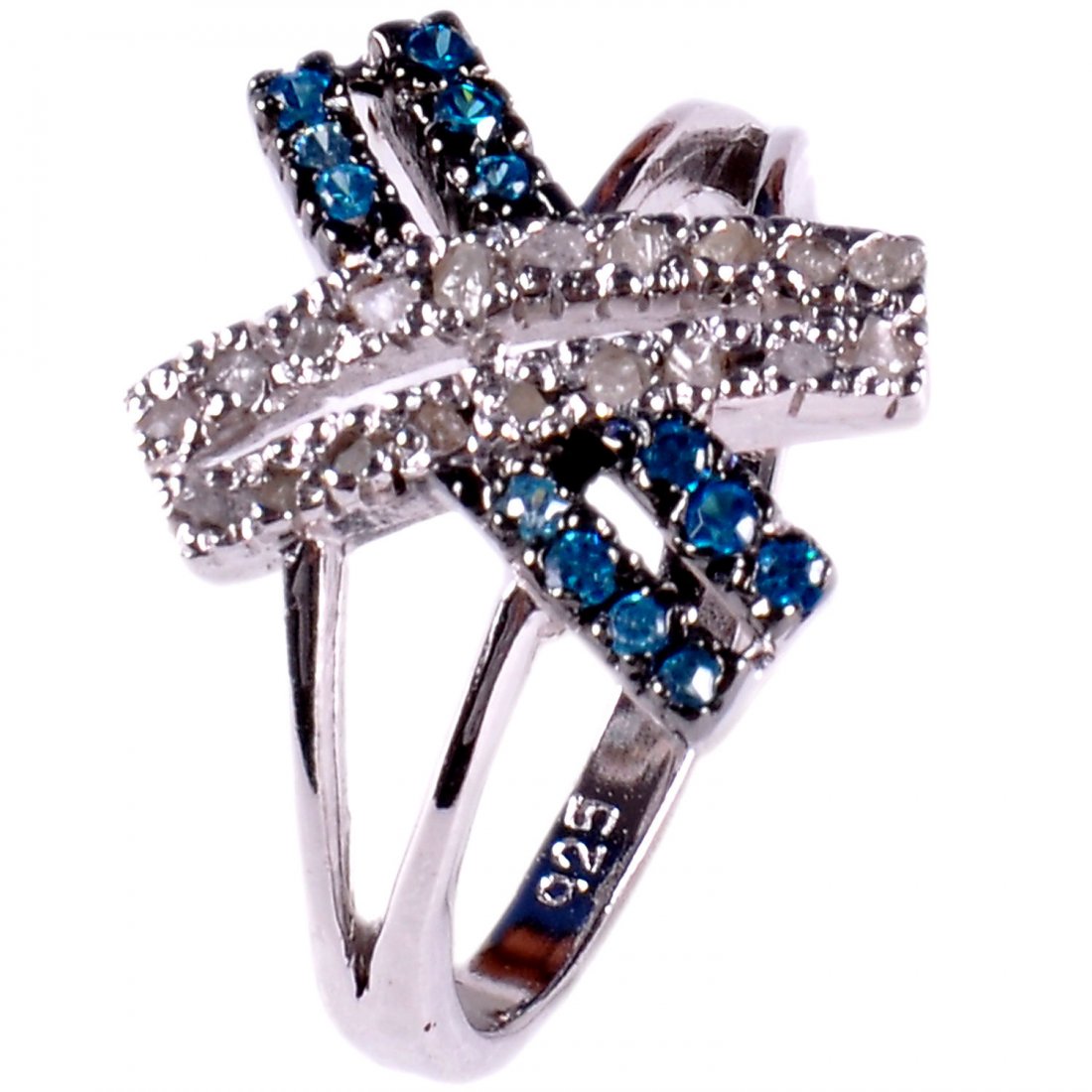 0.25 ct REAL ROUGH WHITE NATURAL DIAMOND .925 STERLING (1 of 2)