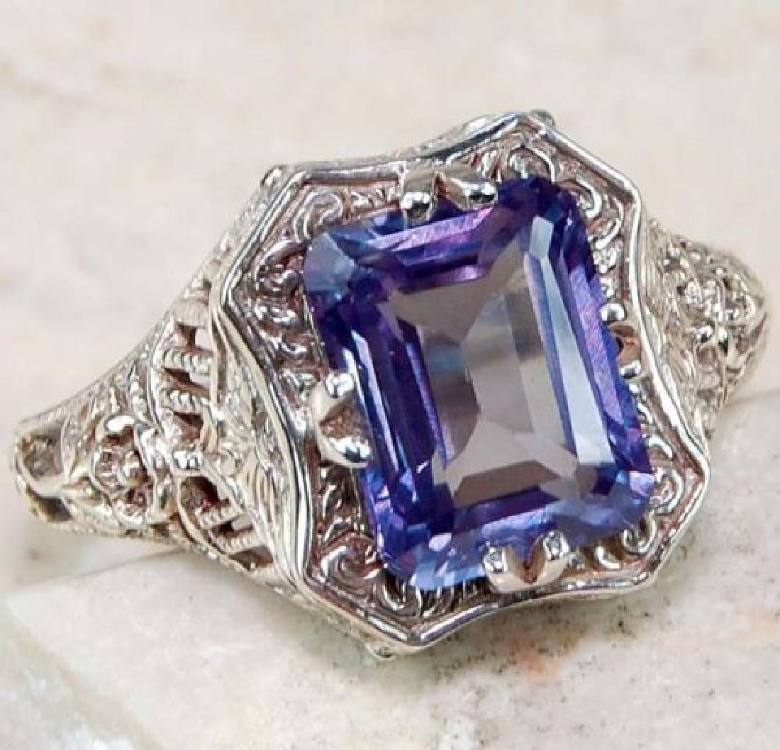 2CT Alexandrite 925 Solid Sterling Silver Filigree Ring (1 of 2)