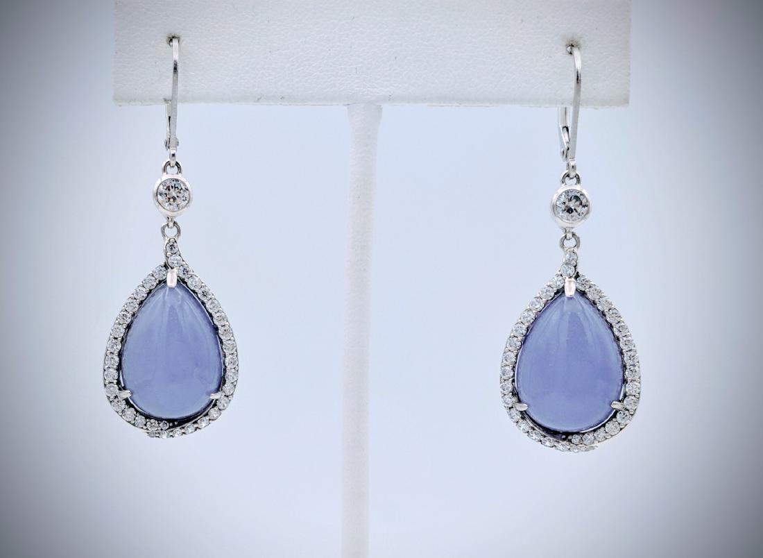 Sterling Silver Antique Designed Violet Jade and Cubic (1 of 3)
