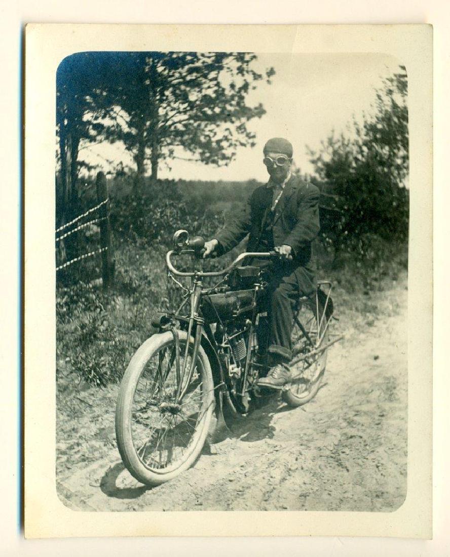 Ca. 1901 Early Indian Motorcycle W Rider (1 of 2)