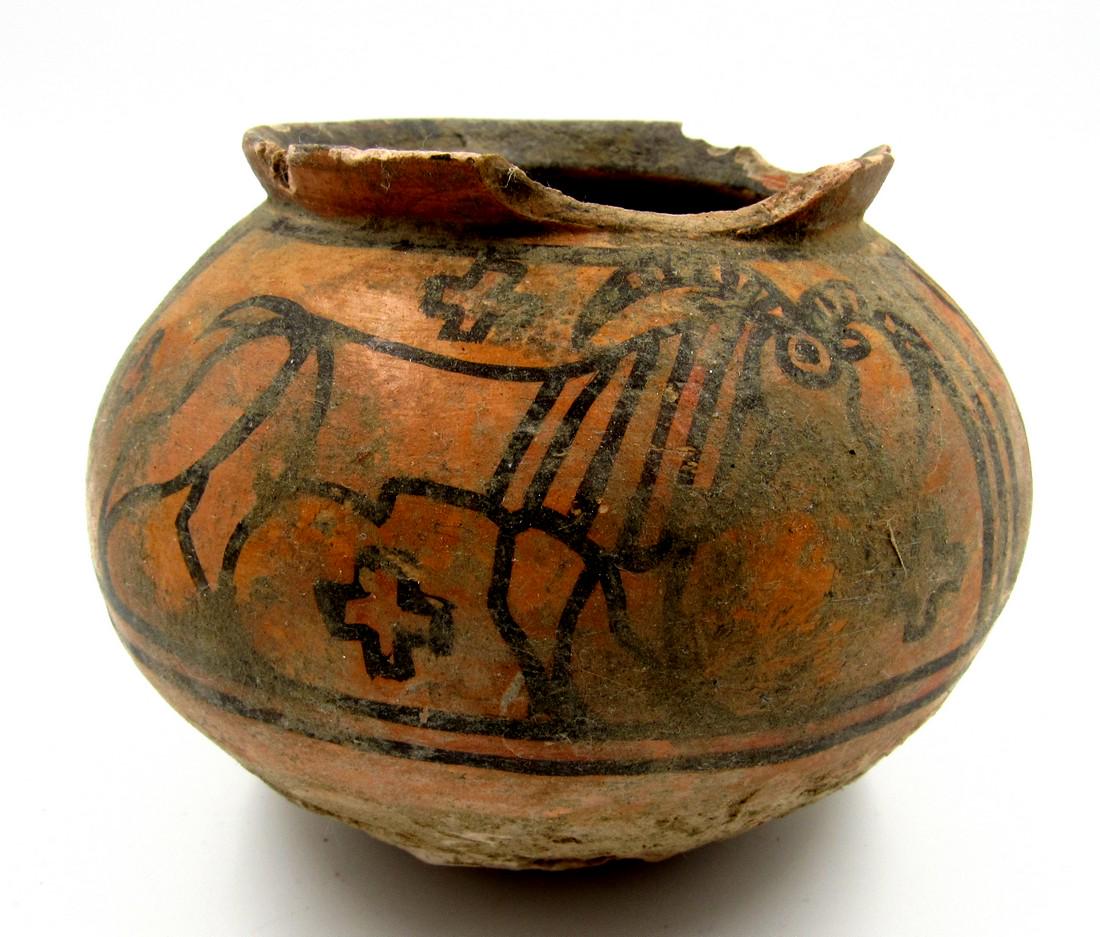 Ancient Indus Valley Terracotta Jar with Stag & Lion (1 of 4)