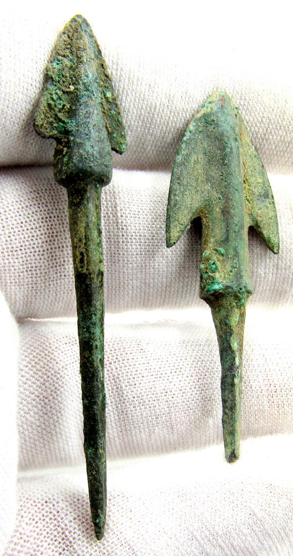 Pair of Ancient Greek Bronze Arrow Heads (1 of 3)