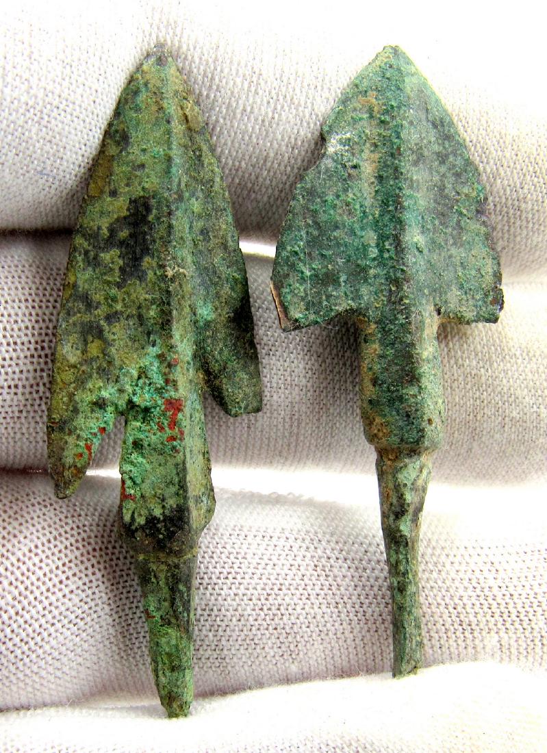 Pair of Ancient Greek Bronze Arrow Heads (1 of 3)