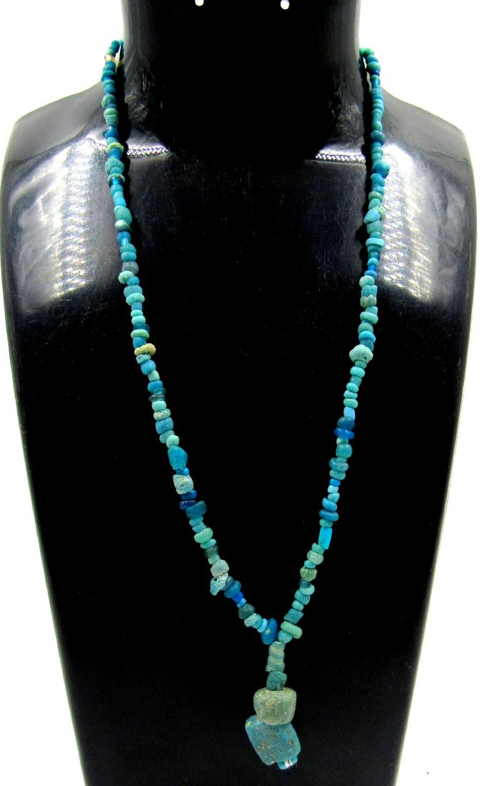 Ancient Egyptian Blue Faience Necklace (1 of 3)