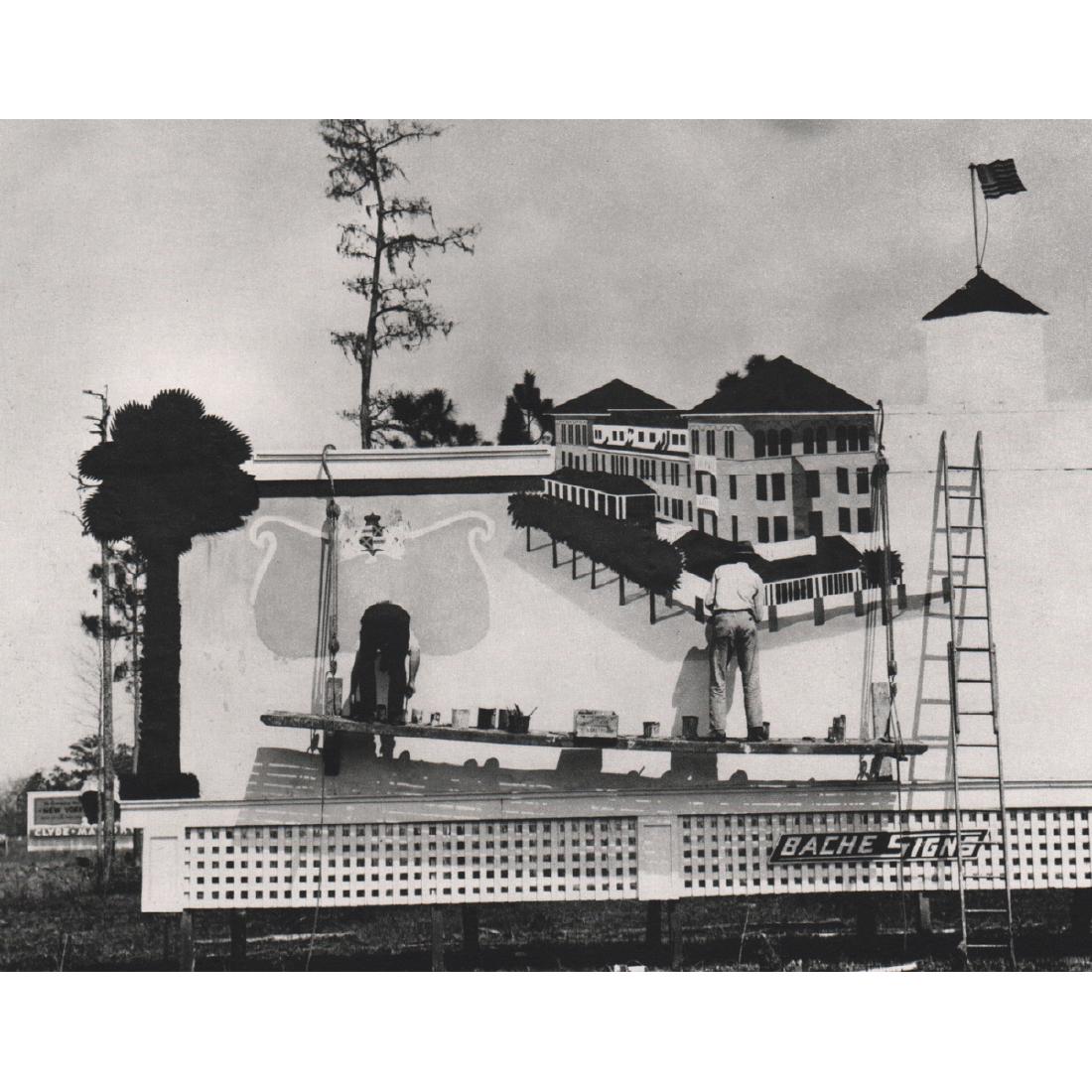 WALKER EVANS - Billboard Painters, Florida: Artist: WALKER EVANS Print Title: Billboard Painters, Florida, 1934 Medium: Sheet-fed Gravure Printing Date: 1985 Printed in France Image Size: 7.75 X 6 inches Walker Evans (1903-1975) was an American