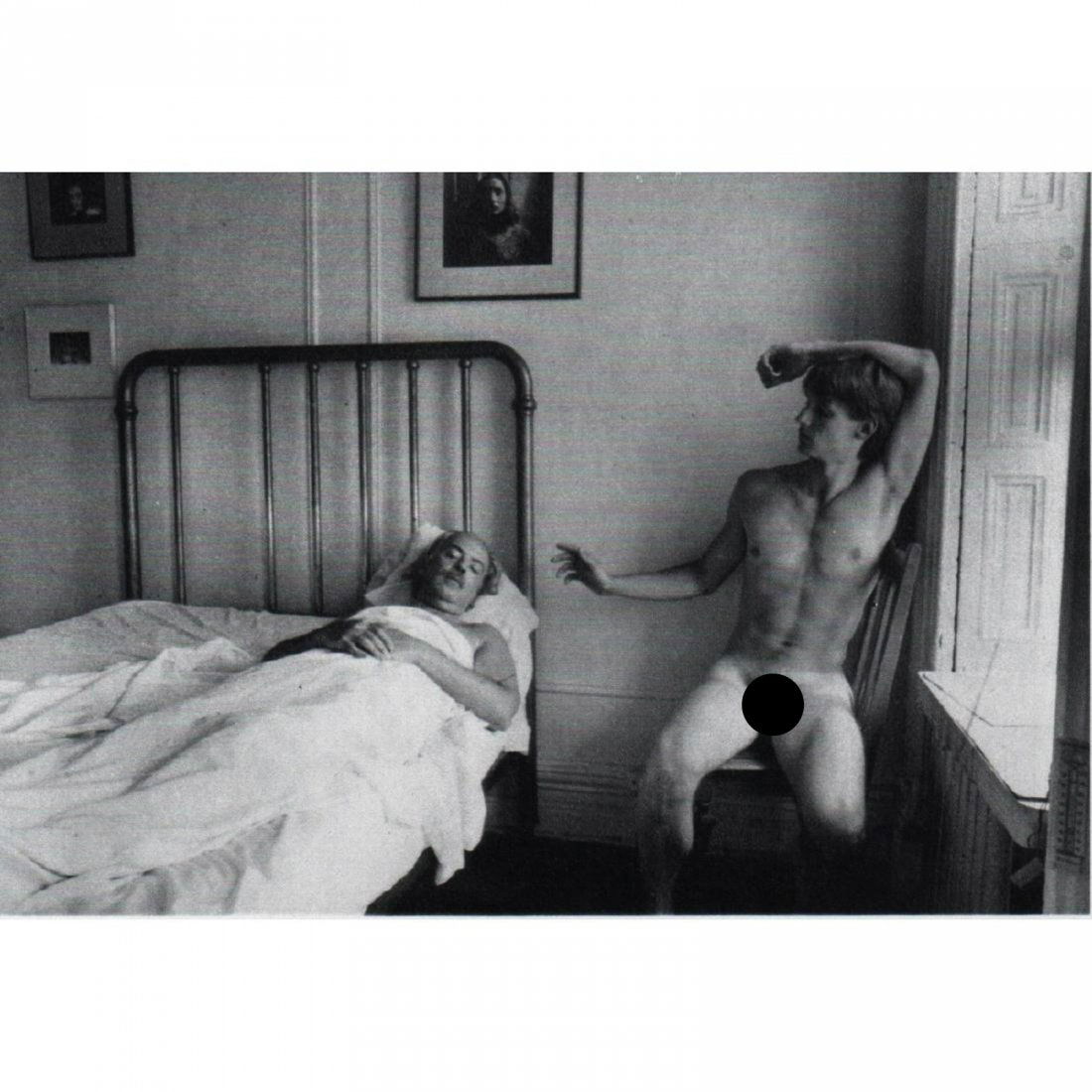 DUANE MICHALS - Male Nude: Artist: DUANE MICHALS Print Title: Father and Son Medium: Sheet-fed Gravure Printing date: 1978 Printed in Great Britain Image Size: 5.75 X 4 inches Duane Michals (b. 1932) is an American photographer