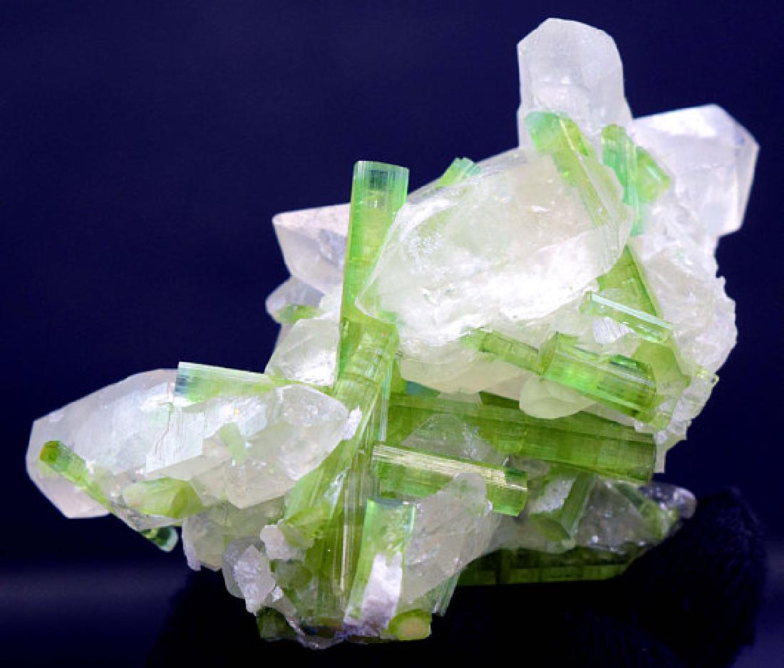 87 Gram Natural Tourmaline Crystals on Undamaged Quartz (1 of 7)